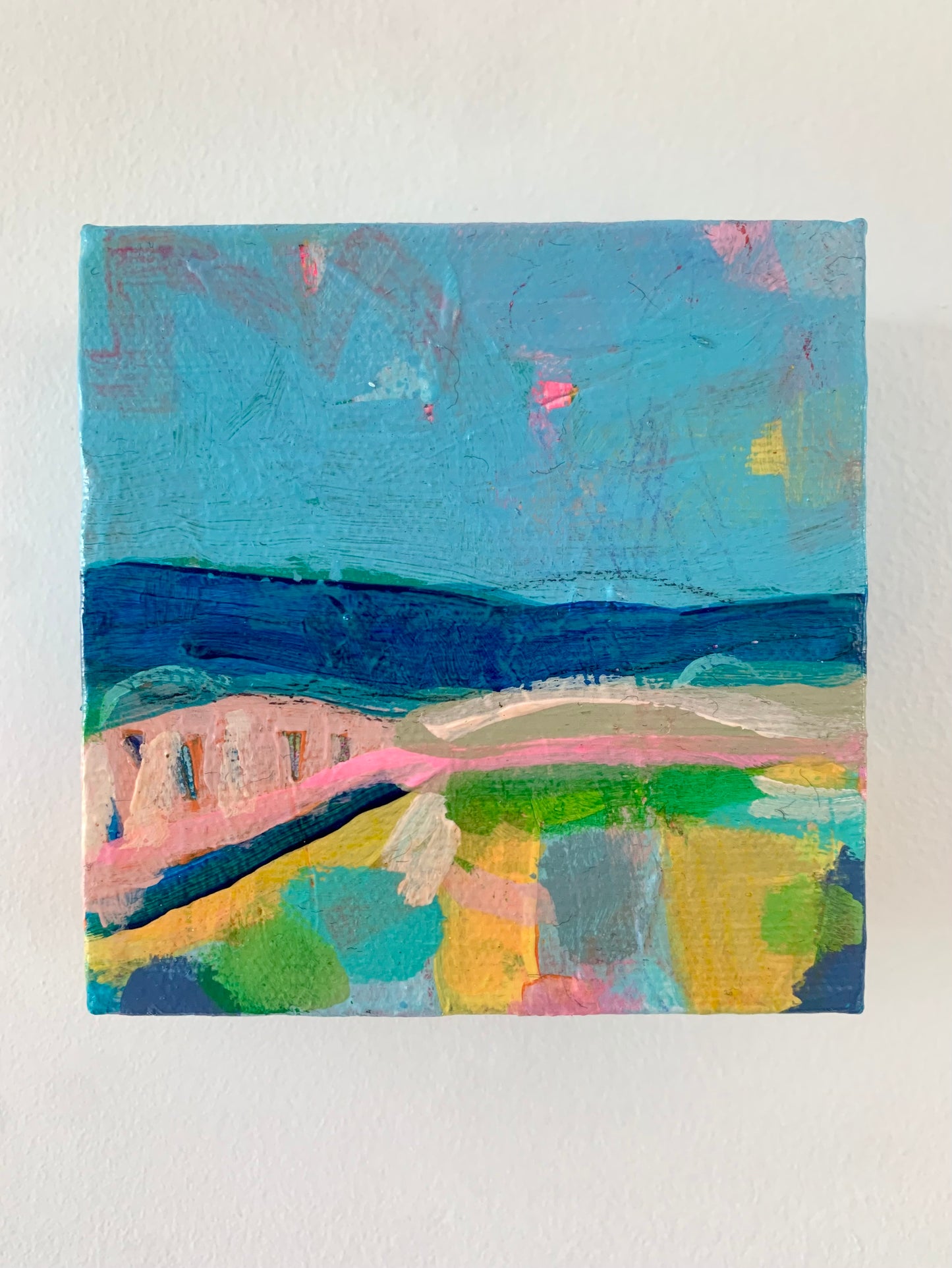 To Sea - a small original mixed media painting on box canvas